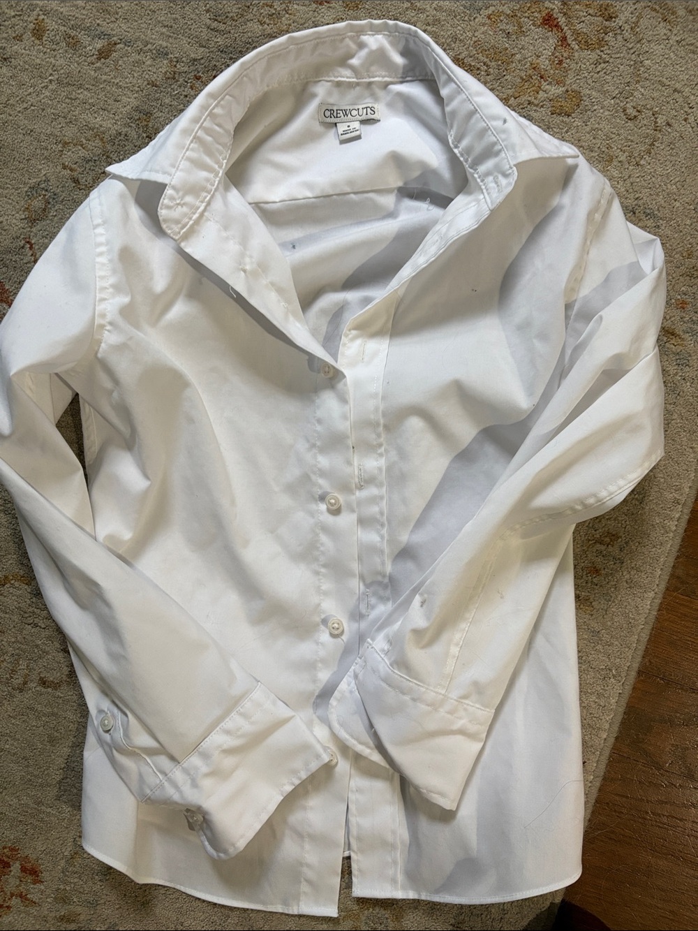 Crewcuts White Long-Sleeve Button-Down Shirt